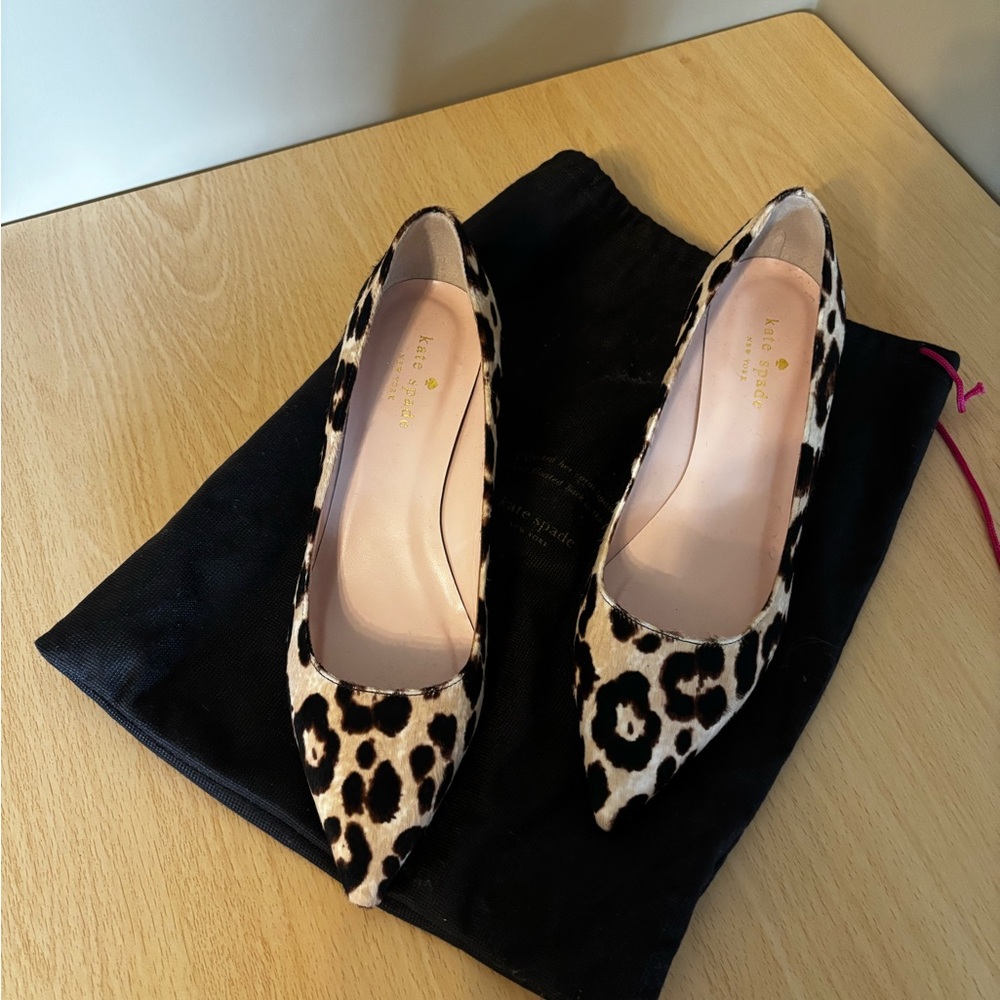 Kate Spade Leopard block heels
